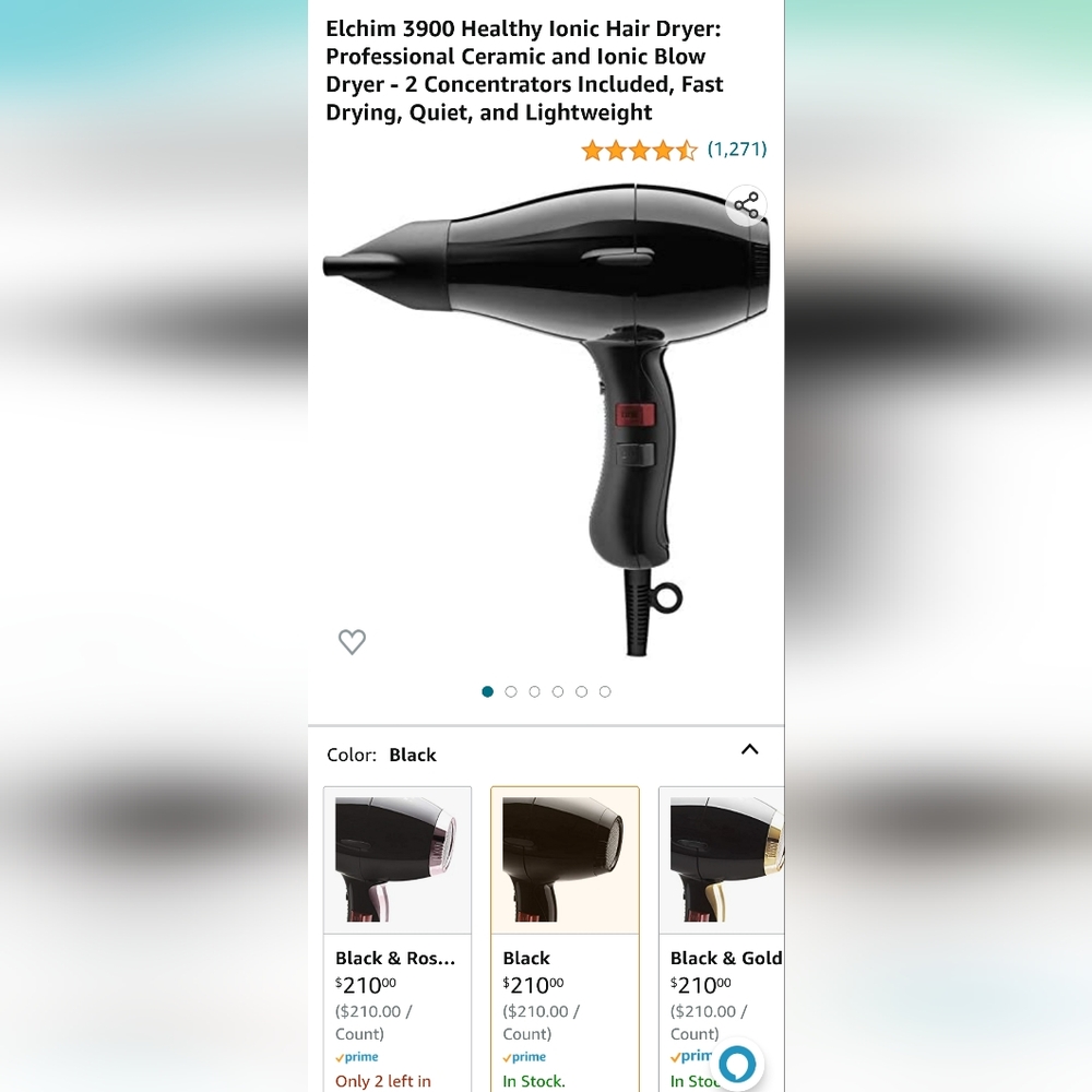 Professional hairdryer